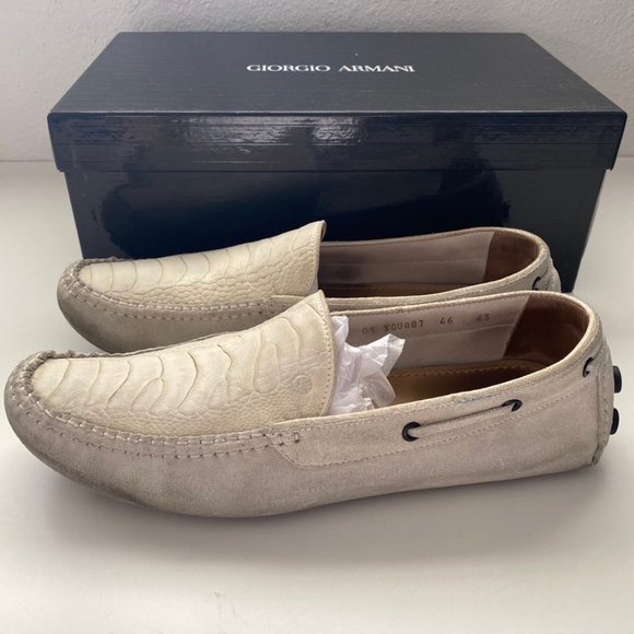 Giorgio Armani Croc Embossed Leather Loafers main image 15